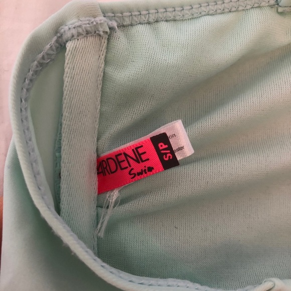 Turquoise convertible ruffle bikini top - Picture 3 of 3